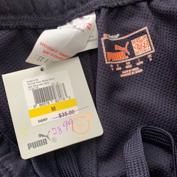 Puma Dry Cell Form Stripe Shorts Navy 10” - Picture 5 of 6